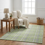 5' X 8' Green And Beige Plaid Shag Washable Area Rug With UV Protection - HomeRoots - Flyclothing LLC