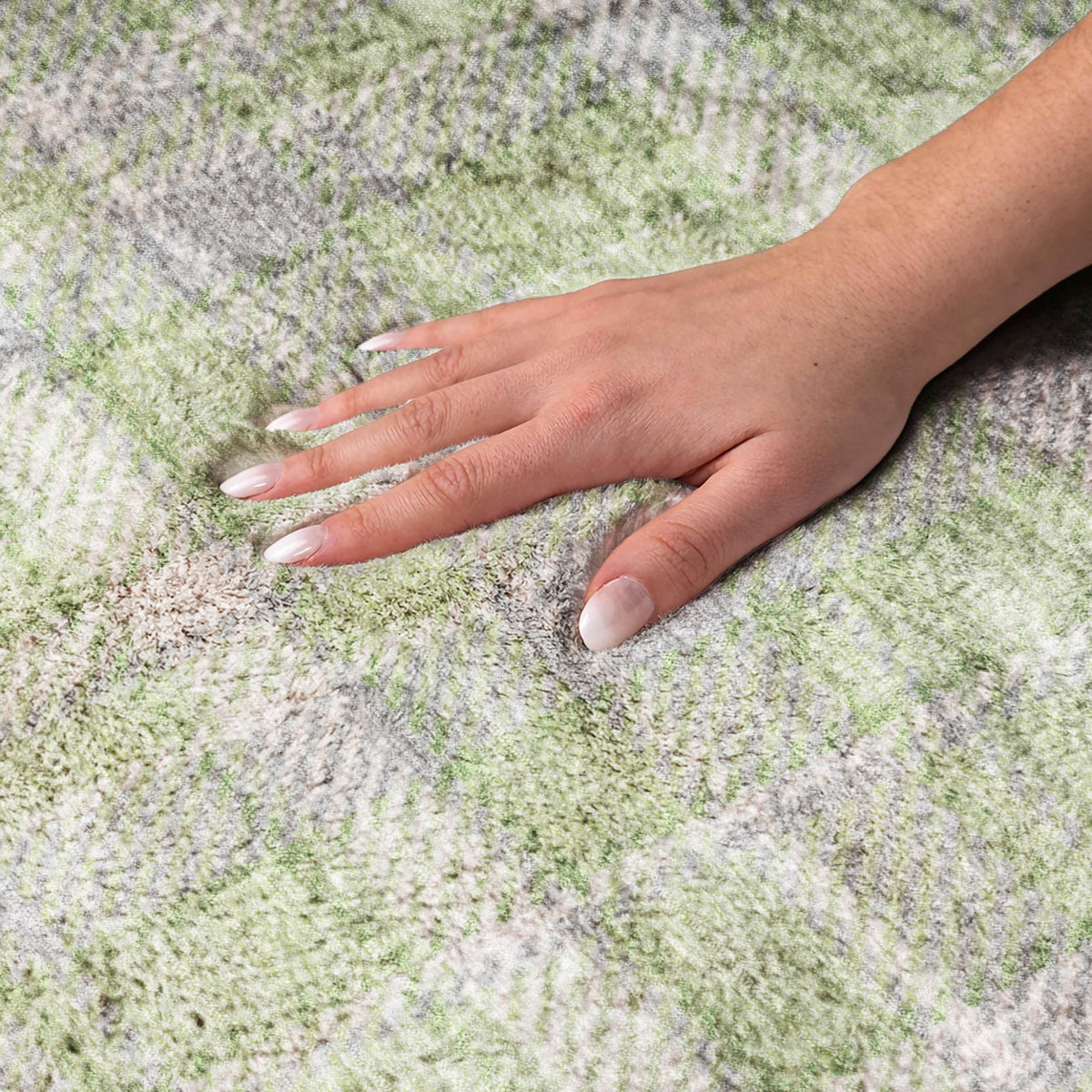 5' X 8' Green And Beige Plaid Shag Washable Area Rug With UV Protection - HomeRoots - Flyclothing LLC