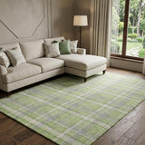 10' X 14' Green And Beige Plaid Shag Washable Area Rug With UV Protection - HomeRoots - Flyclothing LLC