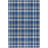 8' X 10' Navy Blue And Denim Blue Plaid Shag Washable Area Rug With UV Protection - HomeRoots - Flyclothing LLC