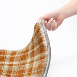 3' X 5' Orange And Taupe Plaid Shag Washable Area Rug With UV Protection - HomeRoots - Flyclothing LLC