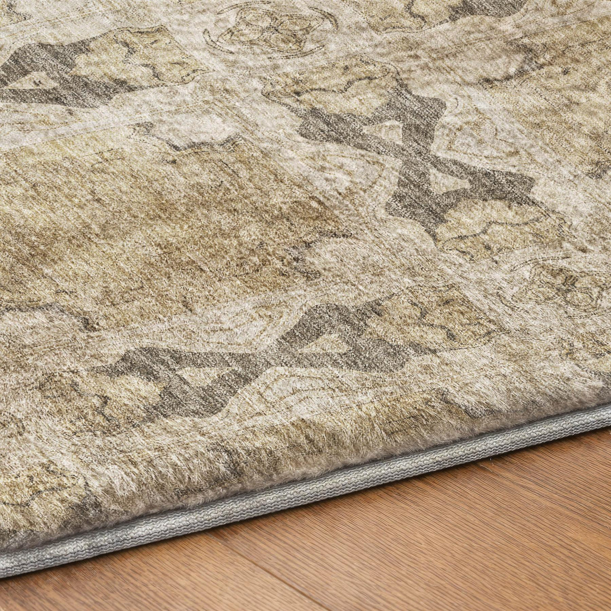 10' X 14' Beige And Gray Geometric Shag Washable Area Rug With UV Protection - HomeRoots - Flyclothing LLC