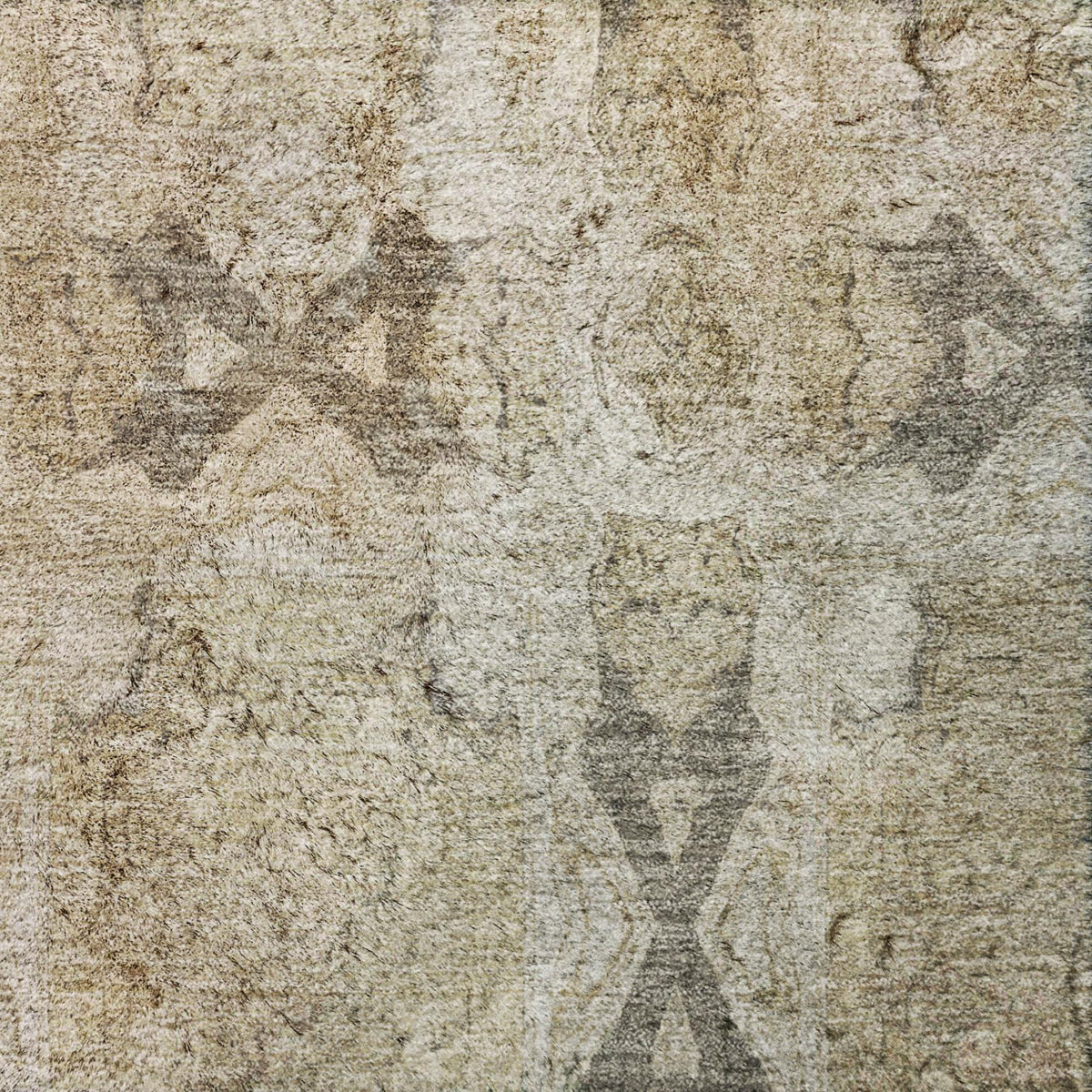 10' X 14' Beige And Gray Geometric Shag Washable Area Rug With UV Protection - HomeRoots - Flyclothing LLC