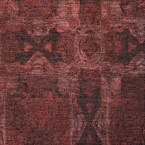 3' X 5' Burgundy And Red Geometric Shag Washable Area Rug With UV Protection - HomeRoots - Flyclothing LLC