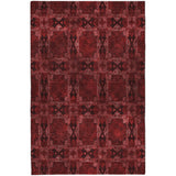 5' X 8' Burgundy And Red Geometric Shag Washable Area Rug With UV Protection - HomeRoots - Flyclothing LLC