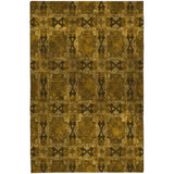 5' X 8' Chocolate And Gold Geometric Shag Washable Area Rug With UV Protection - HomeRoots - Flyclothing LLC