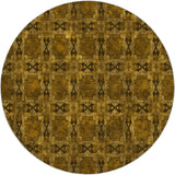 8' Chocolate And Gold Geometric Shag Washable Round Rug With UV Protection - HomeRoots - Flyclothing LLC