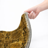 8' Chocolate And Gold Geometric Shag Washable Round Rug With UV Protection - HomeRoots - Flyclothing LLC