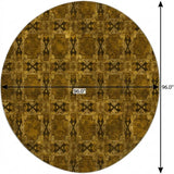 8' Chocolate And Gold Geometric Shag Washable Round Rug With UV Protection - HomeRoots - Flyclothing LLC