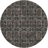 8' Gray And Charcoal Geometric Shag Washable Round Rug With UV Protection - HomeRoots - Flyclothing LLC
