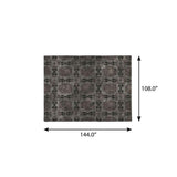 9' X 12' Gray And Charcoal Geometric Shag Washable Area Rug With UV Protection - HomeRoots - Flyclothing LLC