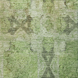 3' X 5' Green And Fern Green Geometric Shag Washable Area Rug With UV Protection - HomeRoots - Flyclothing LLC
