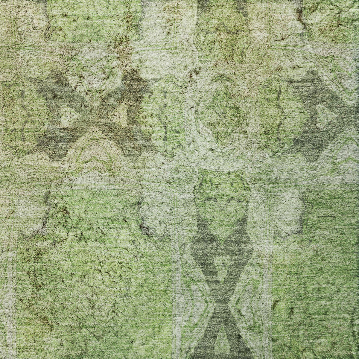 3' X 5' Green And Fern Green Geometric Shag Washable Area Rug With UV Protection - HomeRoots - Flyclothing LLC