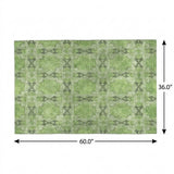 3' X 5' Green And Fern Green Geometric Shag Washable Area Rug With UV Protection - HomeRoots - Flyclothing LLC