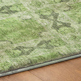 5' X 8' Green And Fern Green Geometric Shag Washable Area Rug With UV Protection - HomeRoots - Flyclothing LLC