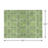 5' X 8' Green And Fern Green Geometric Shag Washable Area Rug With UV Protection - HomeRoots - Flyclothing LLC