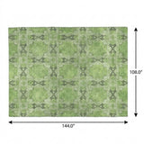 9' X 12' Green And Fern Green Geometric Shag Washable Area Rug With UV Protection - HomeRoots - Flyclothing LLC