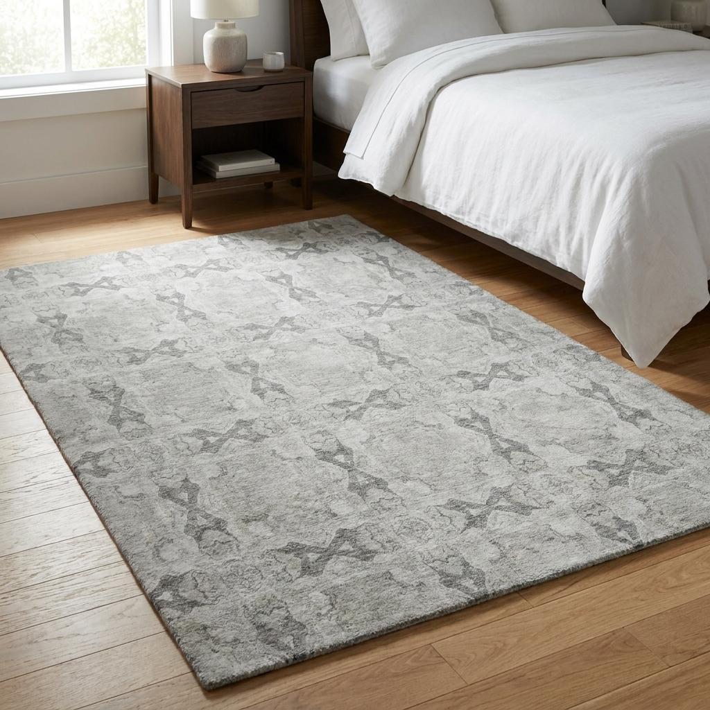3' X 5' Ivory And Gray Geometric Shag Washable Area Rug With UV Protection - HomeRoots - Flyclothing LLC
