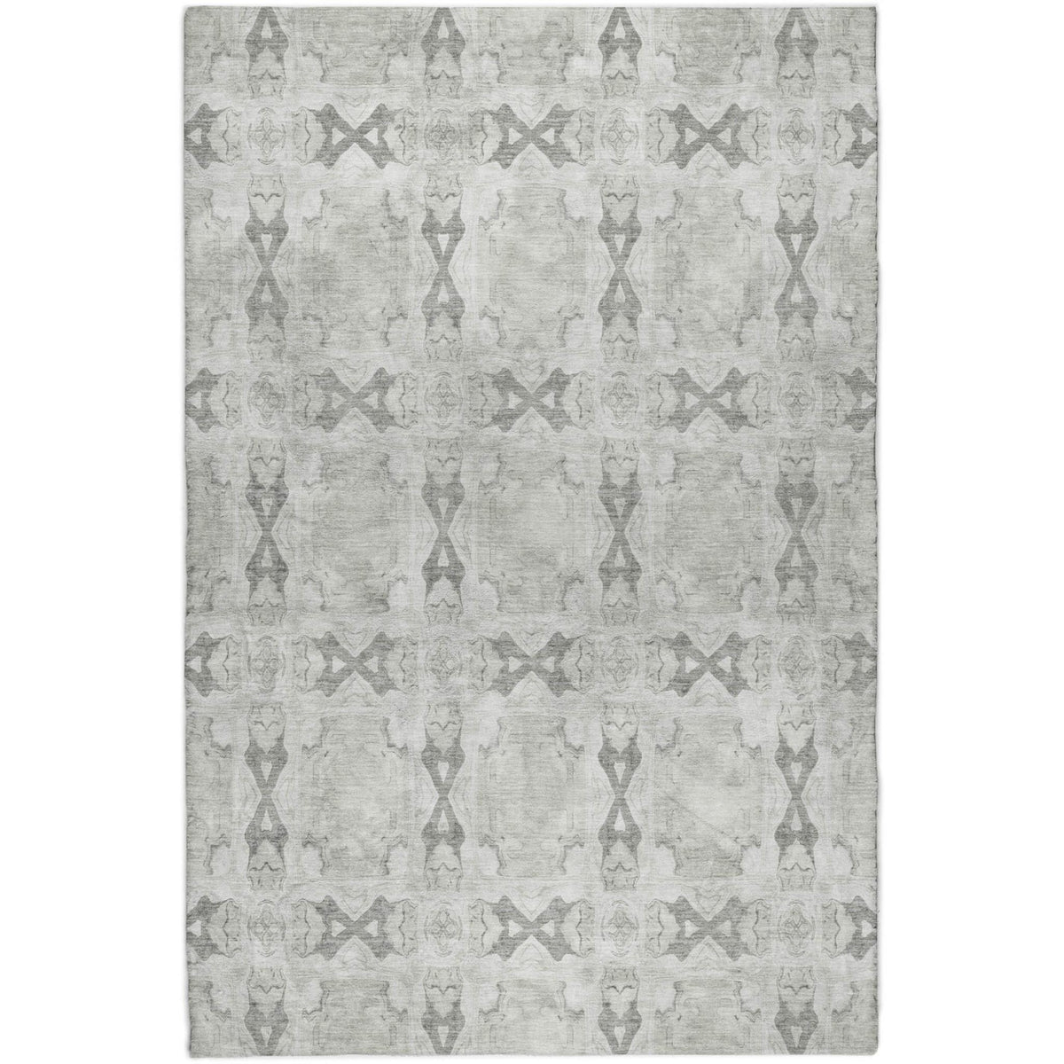 3' X 5' Ivory And Gray Geometric Shag Washable Area Rug With UV Protection - HomeRoots - Flyclothing LLC