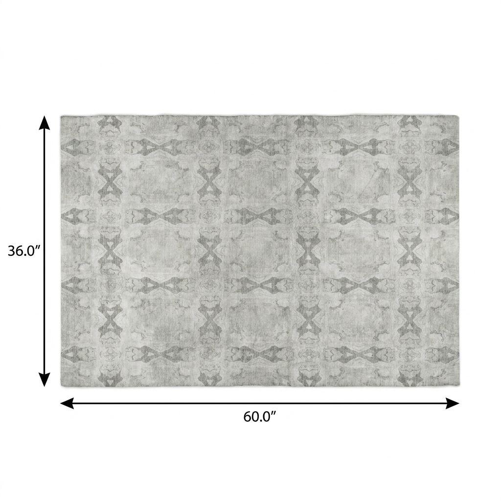 3' X 5' Ivory And Gray Geometric Shag Washable Area Rug With UV Protection - HomeRoots - Flyclothing LLC