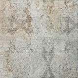 8' Ivory And Gray Geometric Shag Washable Round Rug With UV Protection - HomeRoots - Flyclothing LLC
