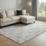 8' X 10' Ivory And Gray Geometric Shag Washable Area Rug With UV Protection - HomeRoots - Flyclothing LLC