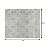 8' X 10' Ivory And Gray Geometric Shag Washable Area Rug With UV Protection - HomeRoots - Flyclothing LLC