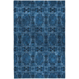 10' X 14' Navy Blue And Gray Geometric Shag Washable Area Rug With UV Protection - HomeRoots - Flyclothing LLC
