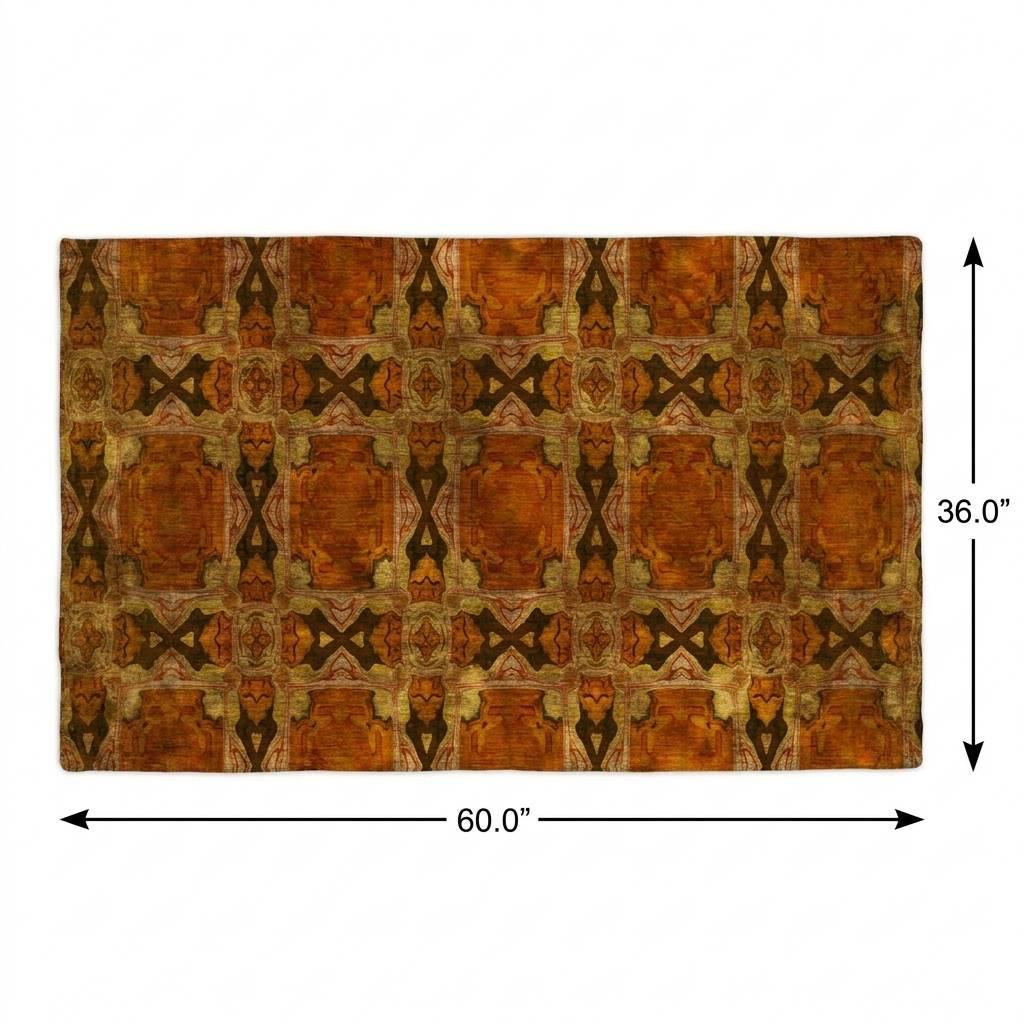 3' X 5' Orange And Terra Cotta Geometric Shag Washable Area Rug With UV Protection - HomeRoots - Flyclothing LLC