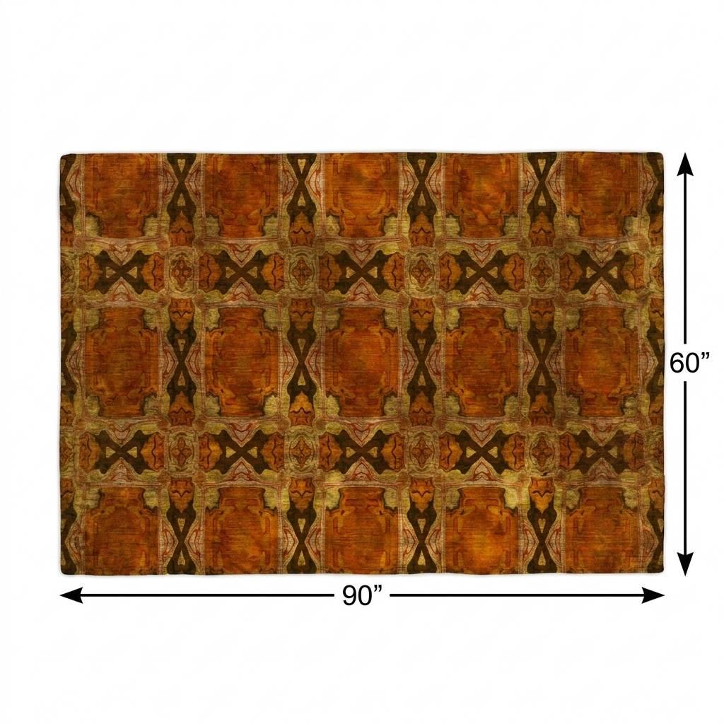 5' X 8' Orange And Terra Cotta Geometric Shag Washable Area Rug With UV Protection - HomeRoots - Flyclothing LLC