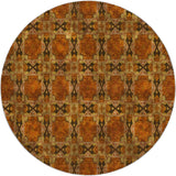8' Orange And Terra Cotta Geometric Shag Washable Round Rug With UV Protection - HomeRoots - Flyclothing LLC