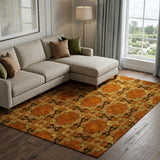 8' X 10' Orange And Terra Cotta Geometric Shag Washable Area Rug With UV Protection - HomeRoots - Flyclothing LLC