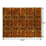8' X 10' Orange And Terra Cotta Geometric Shag Washable Area Rug With UV Protection - HomeRoots - Flyclothing LLC