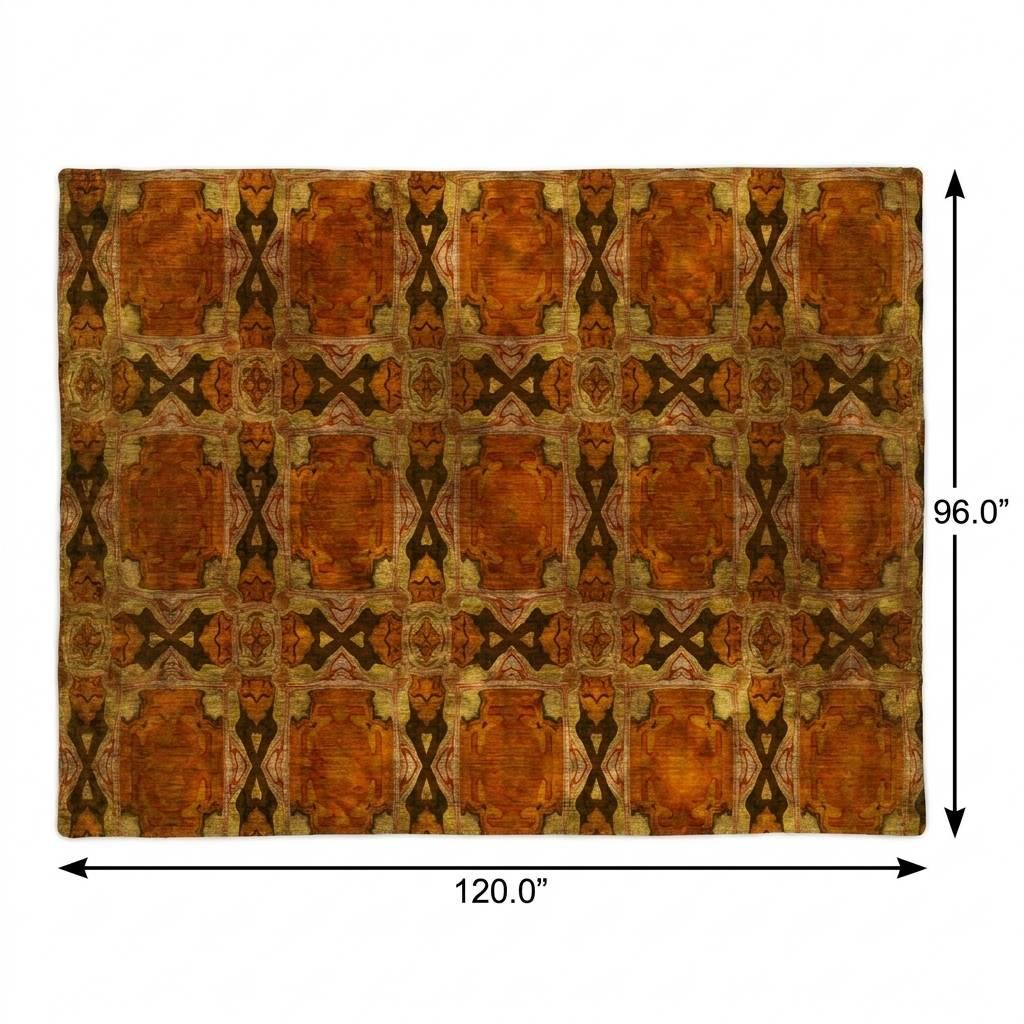 8' X 10' Orange And Terra Cotta Geometric Shag Washable Area Rug With UV Protection - HomeRoots - Flyclothing LLC