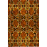 9' X 12' Orange And Terra Cotta Geometric Shag Washable Area Rug With UV Protection - HomeRoots - Flyclothing LLC
