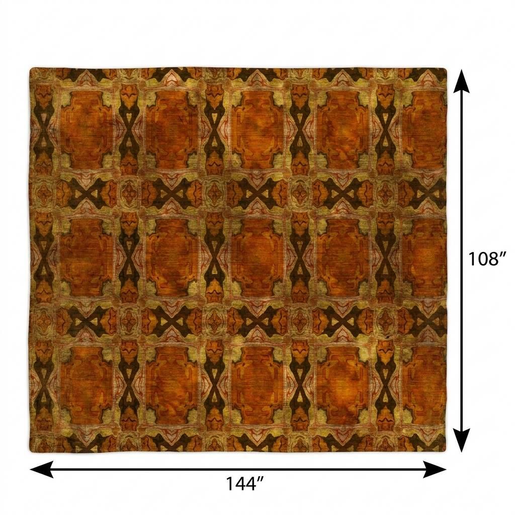 9' X 12' Orange And Terra Cotta Geometric Shag Washable Area Rug With UV Protection - HomeRoots - Flyclothing LLC