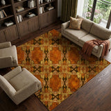 10' X 14' Orange And Terra Cotta Geometric Shag Washable Area Rug With UV Protection - HomeRoots - Flyclothing LLC