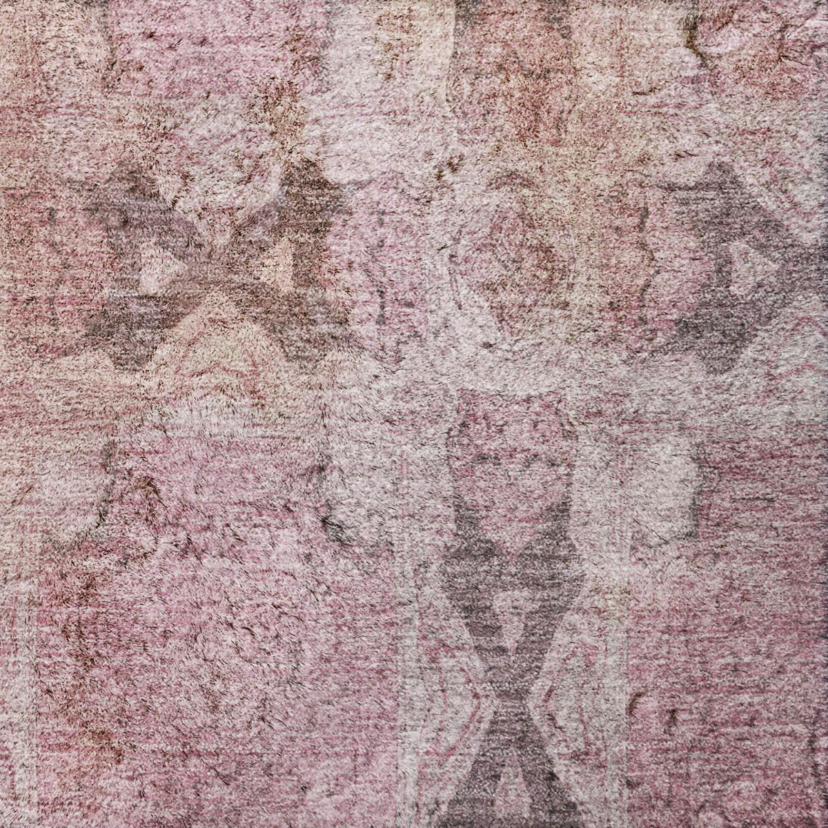 9' X 12' Pink And Gray Geometric Shag Washable Area Rug With UV Protection - HomeRoots - Flyclothing LLC