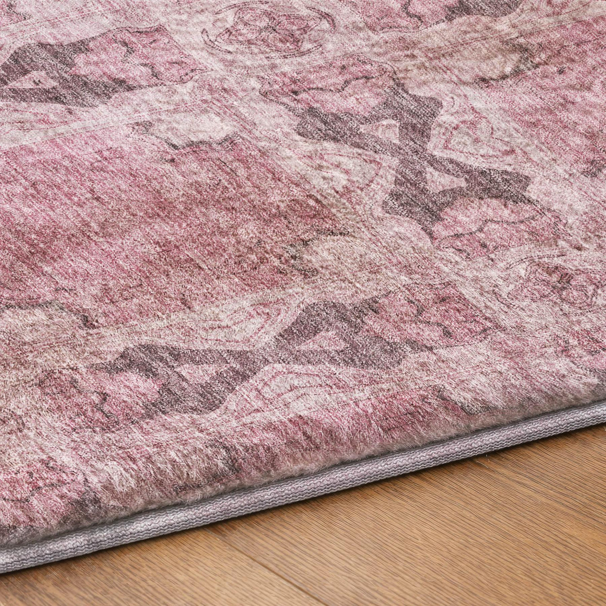 10' X 14' Pink And Gray Geometric Shag Washable Area Rug With UV Protection - HomeRoots - Flyclothing LLC