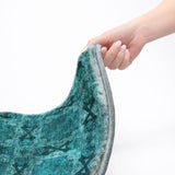 9' X 12' Teal And Charcoal Geometric Shag Washable Area Rug With UV Protection - HomeRoots - Flyclothing LLC