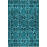 10' X 14' Teal And Charcoal Geometric Shag Washable Area Rug With UV Protection - HomeRoots - Flyclothing LLC