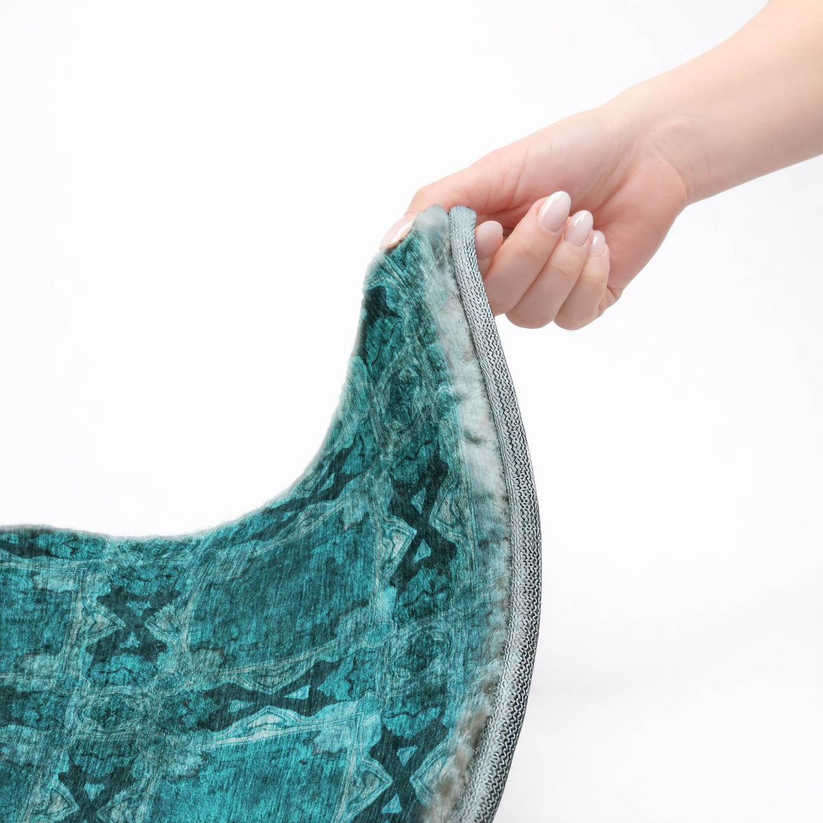 10' X 14' Teal And Charcoal Geometric Shag Washable Area Rug With UV Protection - HomeRoots - Flyclothing LLC