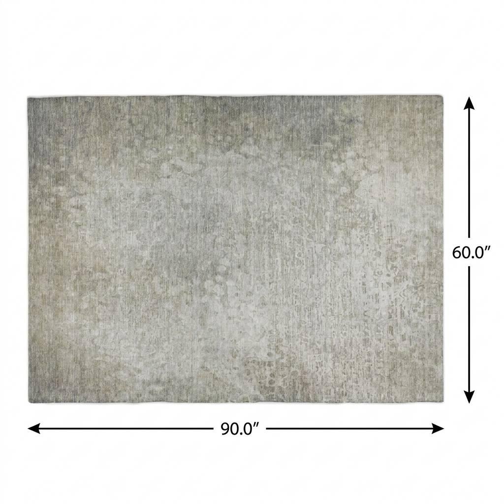 5' X 8' Beige And Gray Abstract Shag Washable Area Rug With UV Protection - HomeRoots - Flyclothing LLC