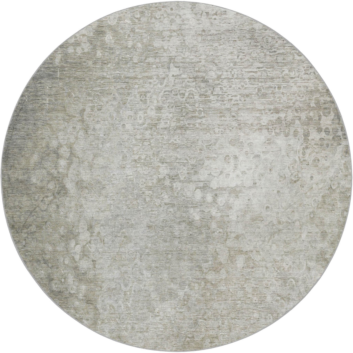 8' Beige And Gray Abstract Shag Washable Round Rug With UV Protection - HomeRoots - Flyclothing LLC