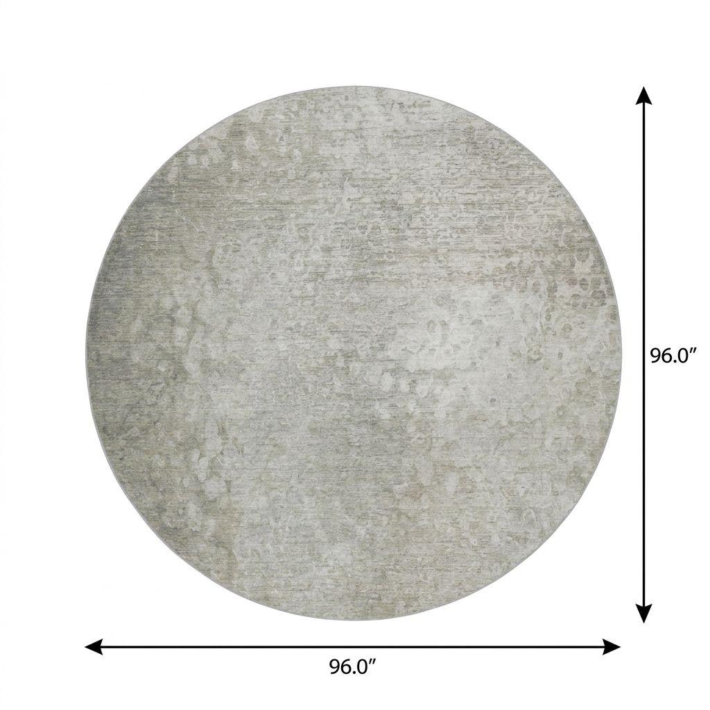 8' Beige And Gray Abstract Shag Washable Round Rug With UV Protection - HomeRoots - Flyclothing LLC