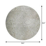 8' Beige And Gray Abstract Shag Washable Round Rug With UV Protection - HomeRoots - Flyclothing LLC