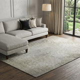 9' X 12' Beige And Gray Abstract Shag Washable Area Rug With UV Protection - HomeRoots - Flyclothing LLC