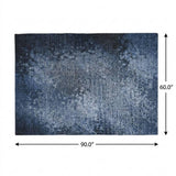5' X 8' Blue And Ivory Abstract Shag Washable Area Rug With UV Protection - HomeRoots - Flyclothing LLC