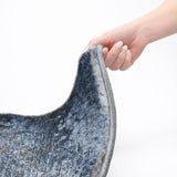 8' Blue And Ivory Abstract Shag Washable Round Rug With UV Protection - HomeRoots - Flyclothing LLC