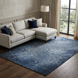 10' X 14' Blue And Ivory Abstract Shag Washable Area Rug With UV Protection - HomeRoots - Flyclothing LLC